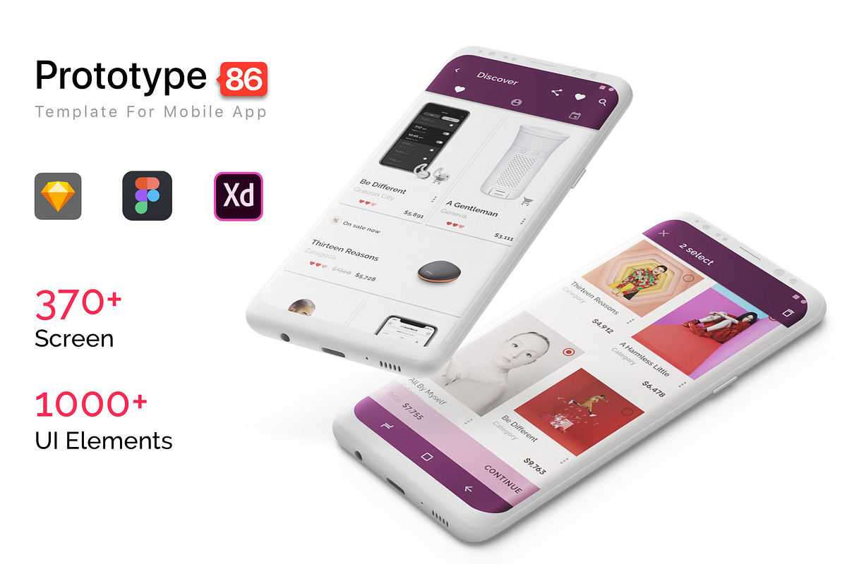 Prototype 86 - Template For Android, an UI Kit Template by App for Mobile & Website (Photo 1 of 28)