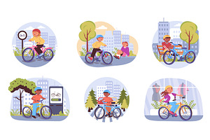City bike commuting concept, a Sport Illustration by alexdndz