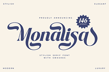 Monalisa - Serif Font with Butterfly