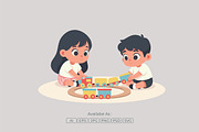 Kids Playing Toy Train Illustration, a Person Illustration by Partikusi Design (Thumbnail 2 of 3)