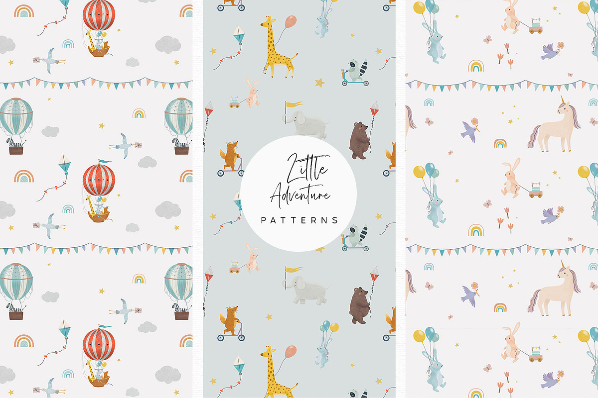 Little Adventure. Clipart & Patterns, an Animal Illustration by annartdreams (Photo 3 of 8)