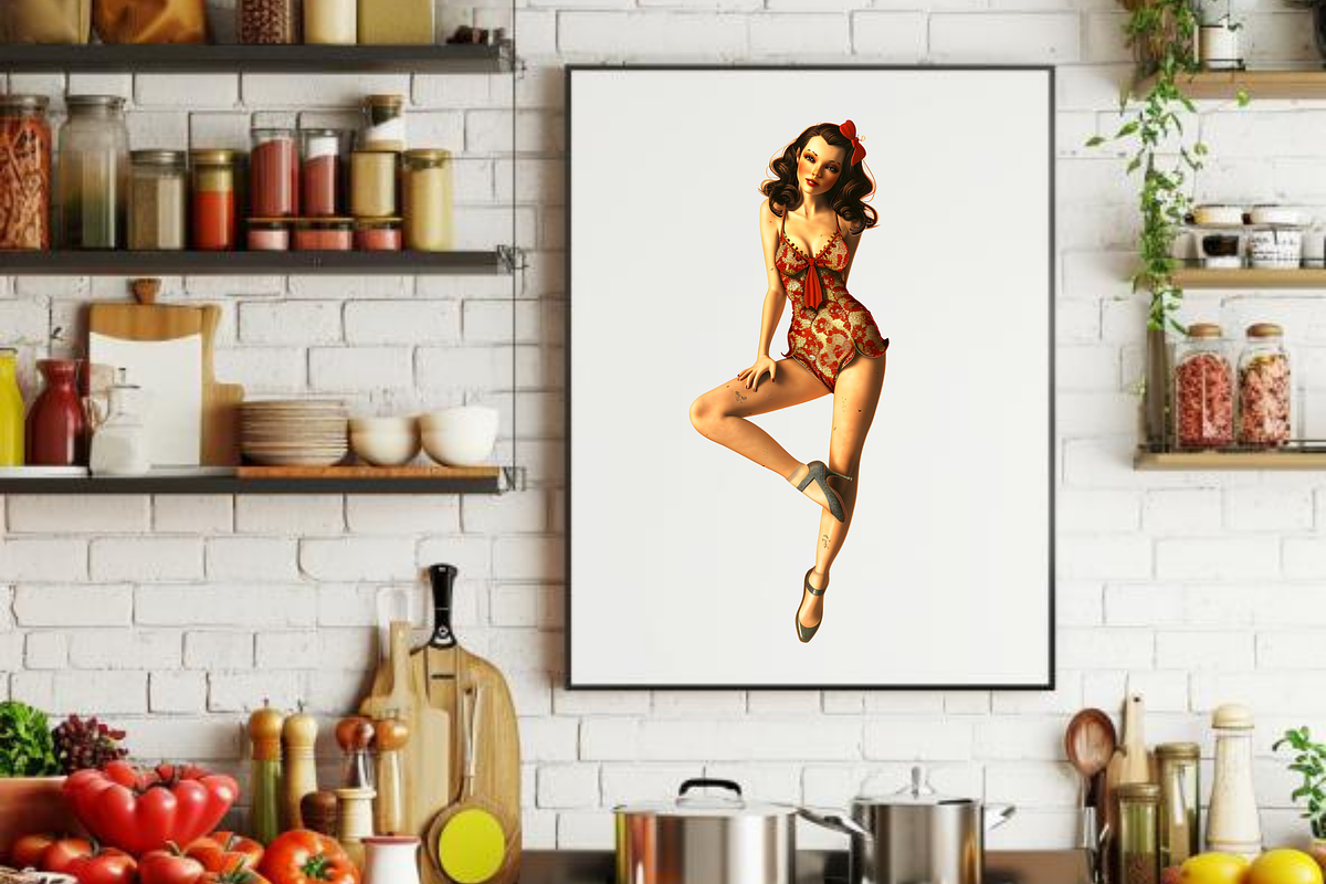POSING PIN UP GIRLS CLIPART PACK, a Person Illustration by Daring Digies (Photo 8 of 8)