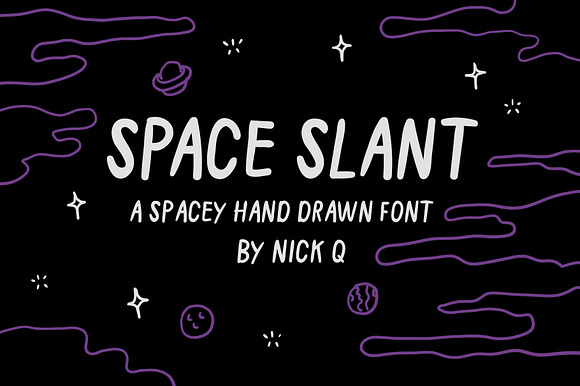 Space Slant Hand Drawn Font preview 5