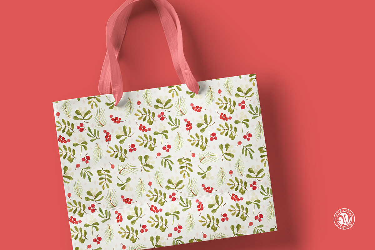 Christmas Watercolor Pattern, a Pattern Graphic by Webvilla Studio (Photo 5 of 5)