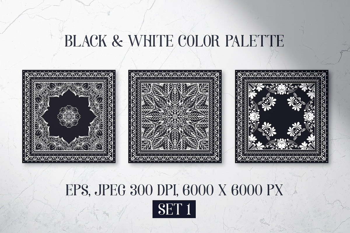 Bandanas silk scarf set 1, a Decorative Illustration by ilonitta (Photo 2 of 3)