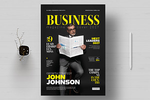 Business Magazine Cover Layout, a Magazine Template by MightyDesign