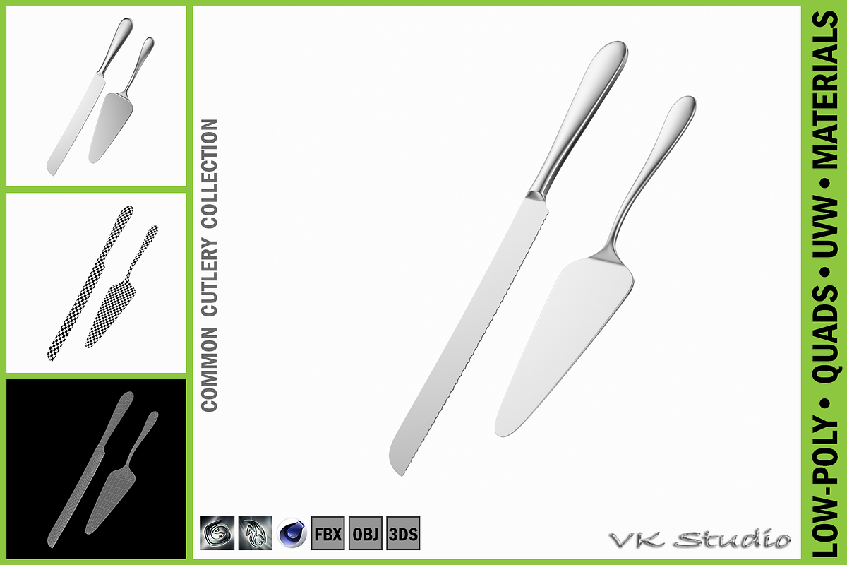 Cake Knife and Server Common Cutlery, an Object 3D Model by VK Studio (Photo 1 of 7)
