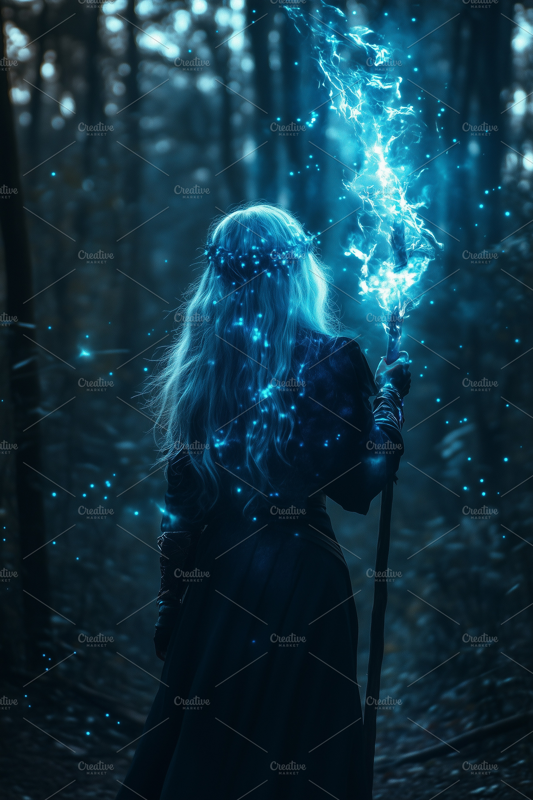 Mysterious sorceress in dark forest, a Person Photo by MistyDay