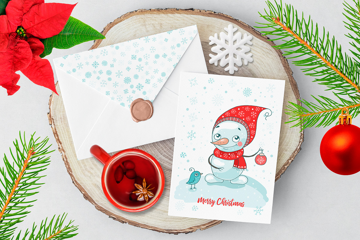 Cute snowmen, a Decorative Illustration by Maya Ivart (Photo 5 of 8)