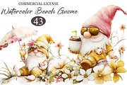 Watercolor Beach Gnome Clipart, an Illustration by designcity5 (Thumbnail 1 of 5)