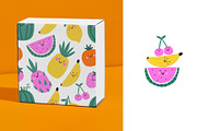 Summer Cute Fruits - vecror clipart, a Food Illustration by Barkova Nadya (Thumbnail 5 of 8)