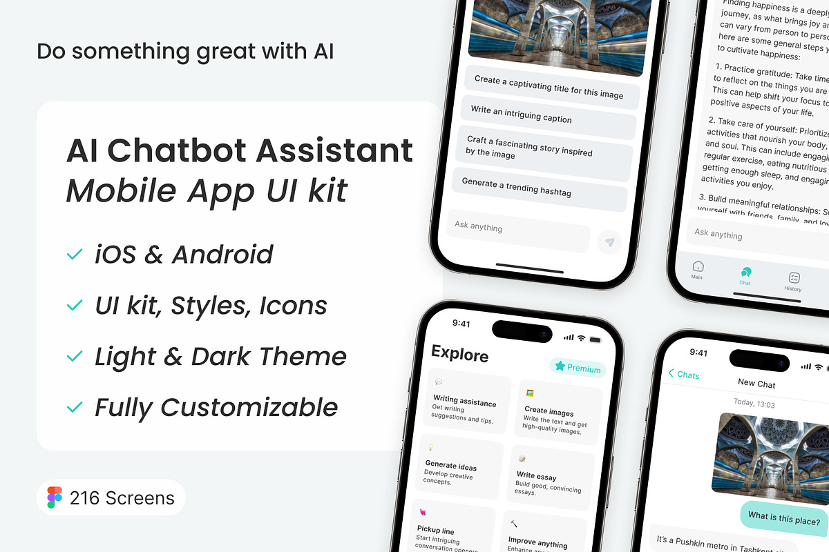 AI Chatbot Assistant, an UI Kit Template by Sergei Durgalian (Photo 1 of 6)