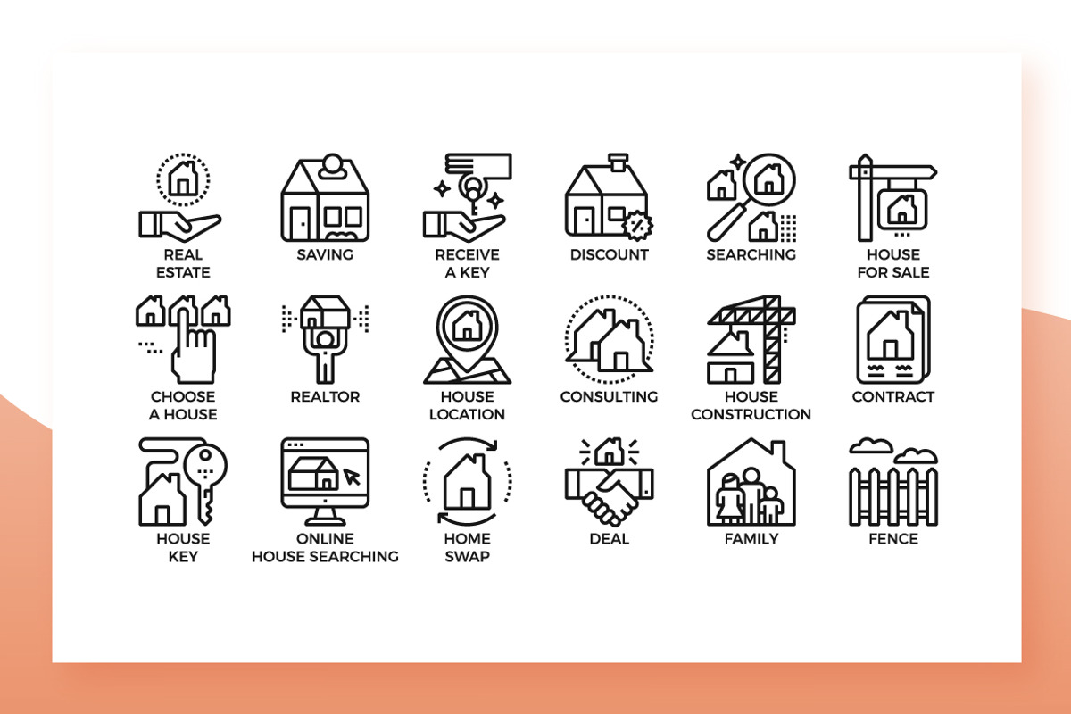 Real Estate Icons, an Outline Icon by Becris (Photo 2 of 3)