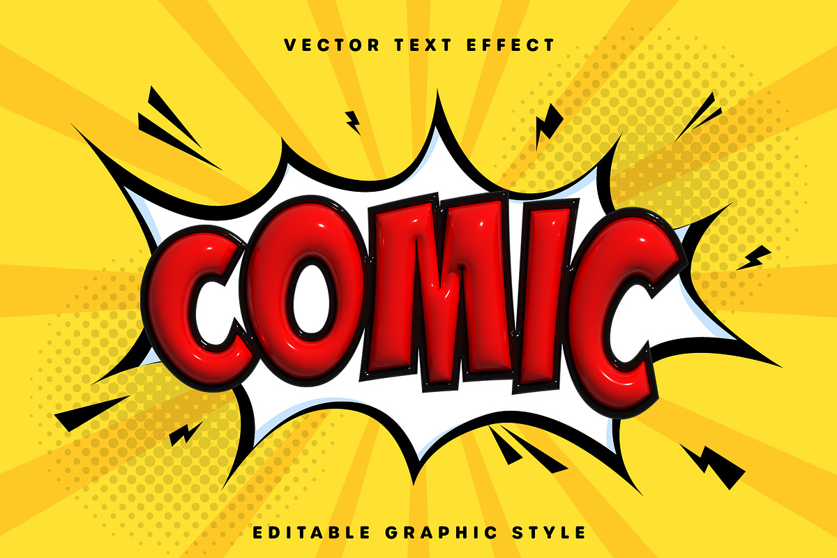 3D Comic Styled Text Effect, a Templates & Theme by studiogstock (Photo 1 of 3)