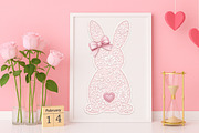 White Lace Bunny Coquette Bow Png, an Illustration by Canvas Craft (Thumbnail 4 of 7)