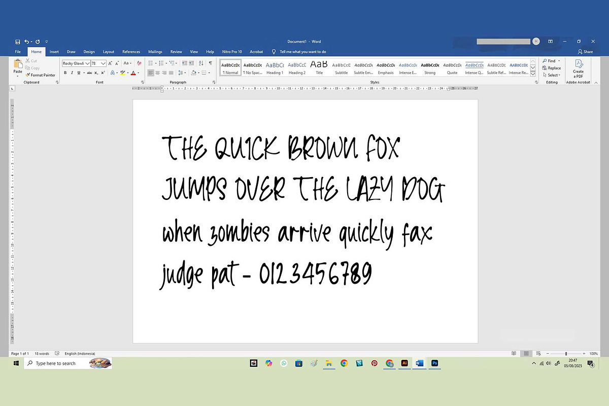 Rocky Glowlight, a Handwritten Font by Atj.std (Photo 5 of 6)