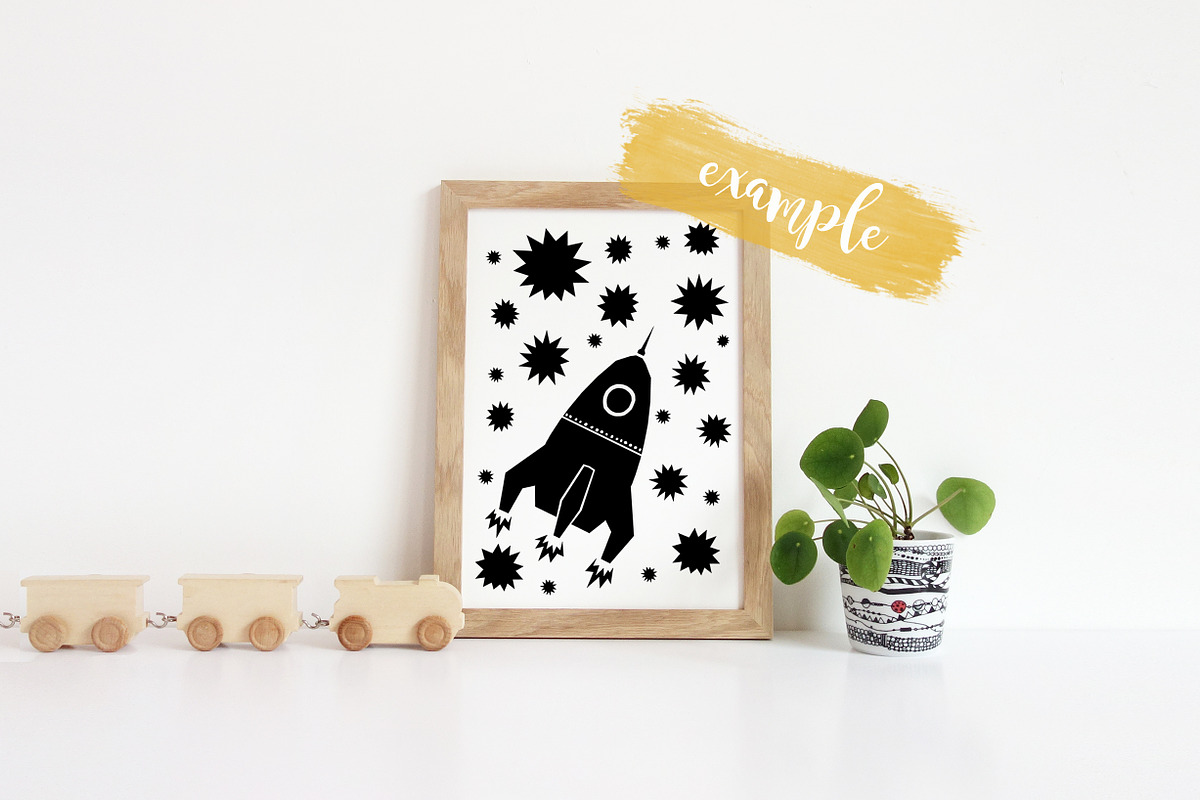 Nursery Themed Empty Frame Mockup, a Print Template by YOYO Photo (Photo 2 of 2)