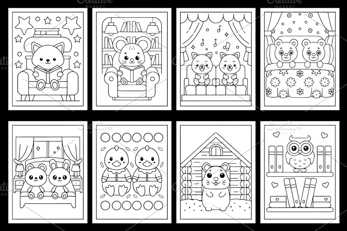 Cozy Friends Coloring Pages, an Animal Illustration by Design Station (Photo 3 of 3)