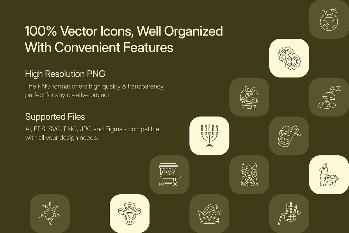 Festival Icon Art Set, an Outline Icon by Prosymbols (Photo 2 of 7)