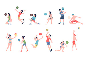 Beach volleyball player. Outdoor, a Sport Illustration by LadadikArt