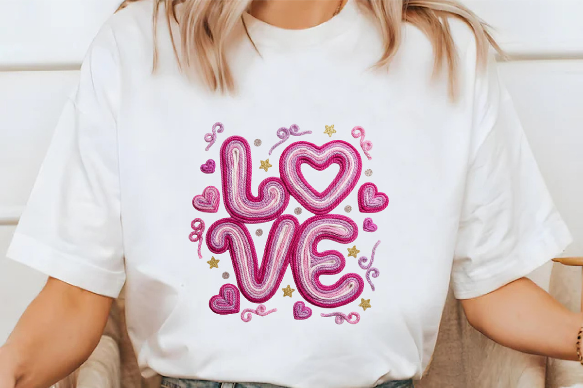 Faux Yarn Valentine Png Crochet Love, an Illustration by designcity5 (Photo 2 of 9)