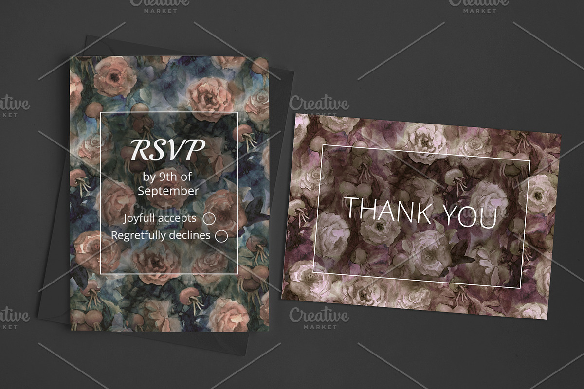 Moody Roses Seamless Patterns, a Pattern Graphic by Sveta Aho