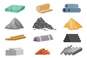 Building and renovation materials, an Illustration by Lemberg Vector