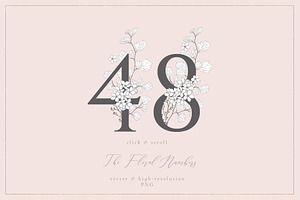 Blooming Gold Floral Letters Numbers