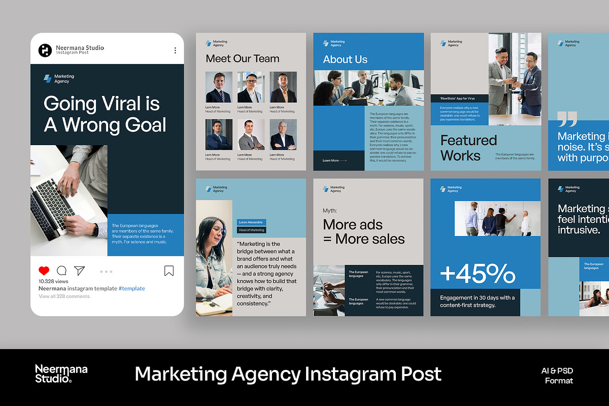 VIRYA | Marketing Agency IG Post, a Social Media Template by Neermana (Photo 1 of 4)