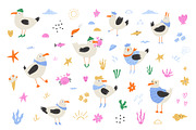 Funny Seagulls - Hand Drawn Set, an Animal Illustration by danceyourlife (Thumbnail 7 of 7)