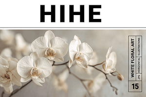 Hihe Co. White Floral Art