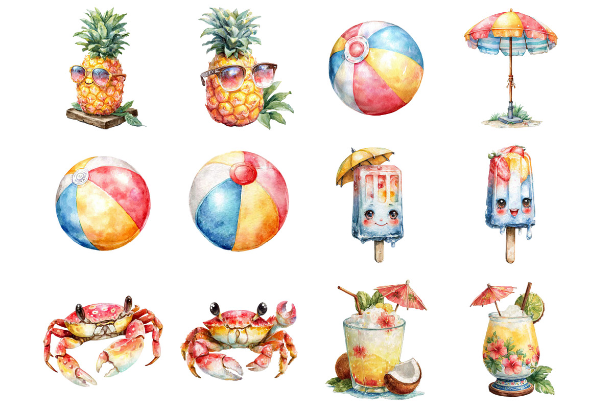 Cute Summer Clipart, a Graphic by CitraGraphics (Photo 5 of 5)