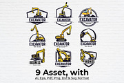 9 Set Excavator Logo PNG SVG, an Object Graphic by Guavanaboy (Thumbnail 2 of 5)