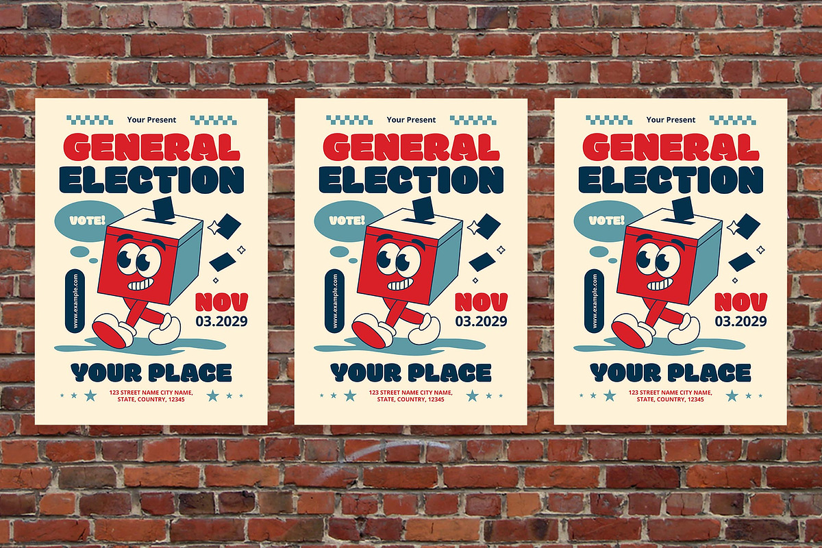 Blue General Election Flyer Set, a Flyer Template by Aiyari Graphic (Photo 3 of 3)