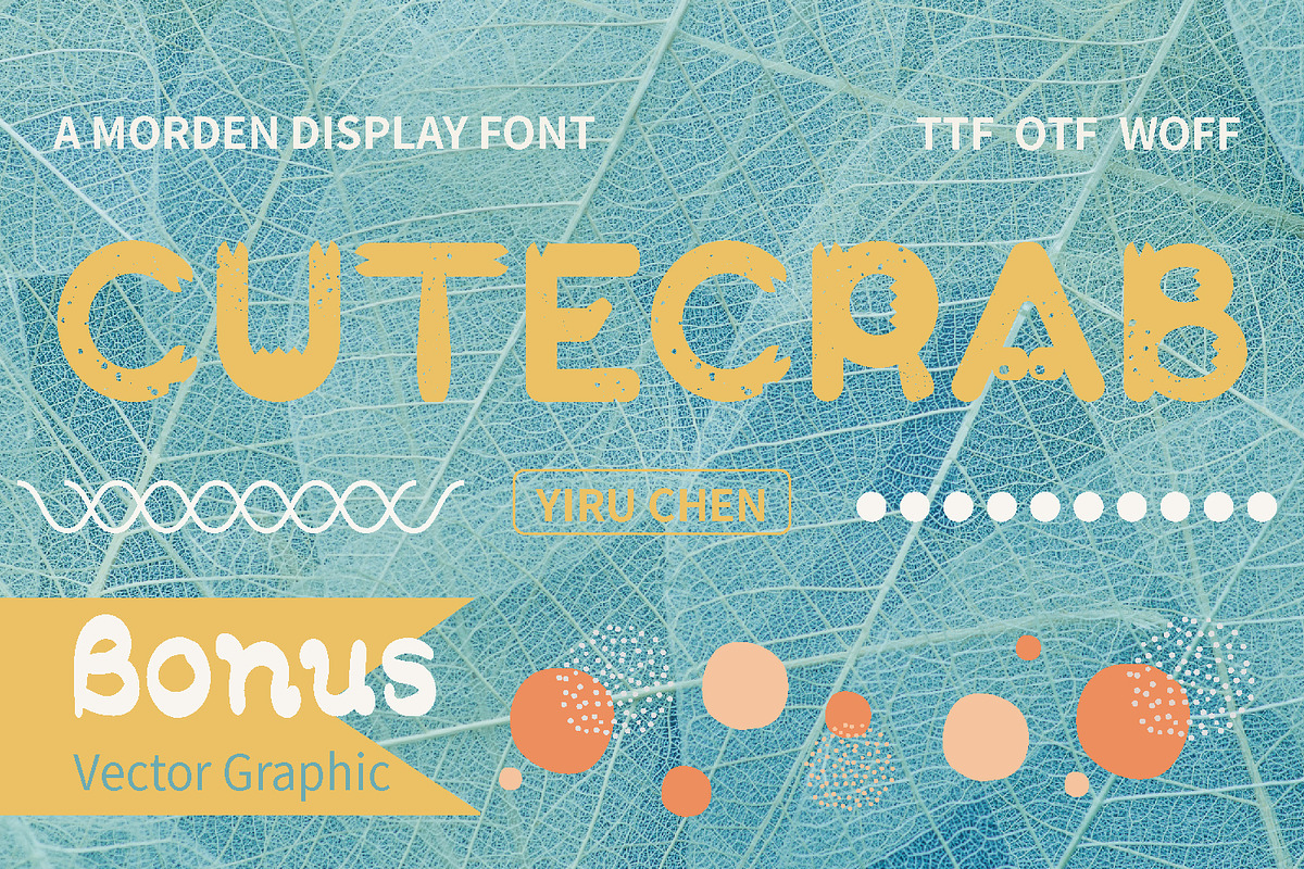 Cute Crab Display Font + Bonus, a Font by Yiru Chen Studio (Photo 1 of 16)