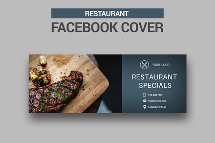 Restaurant Facebook Cover, a Social Media Template by Creatricks