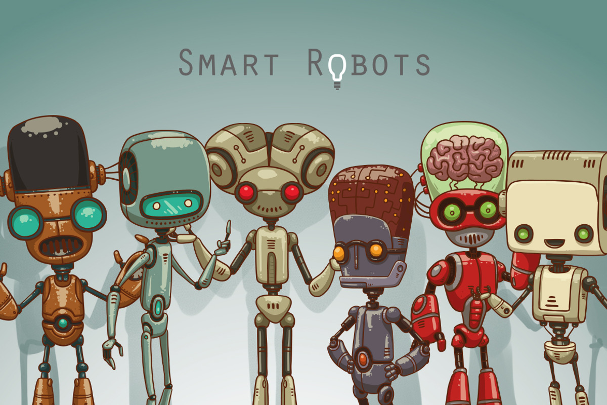 Smart Robots bundle, vector, a Person Illustration by IvanNikulin (Photo 1 of 2)