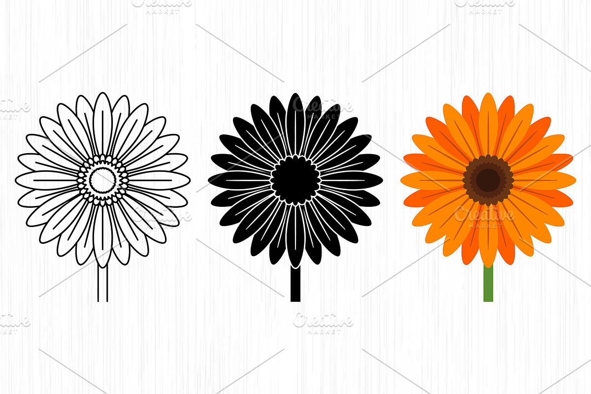 Flower Silhouette Vector Pack, an Object Graphic by Artonix (Photo 2 of 3)