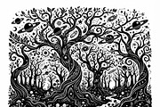 50 Mystical Galaxy Forest Silhouette, a Technology Illustration by Amazin_art (Thumbnail 11 of 41)