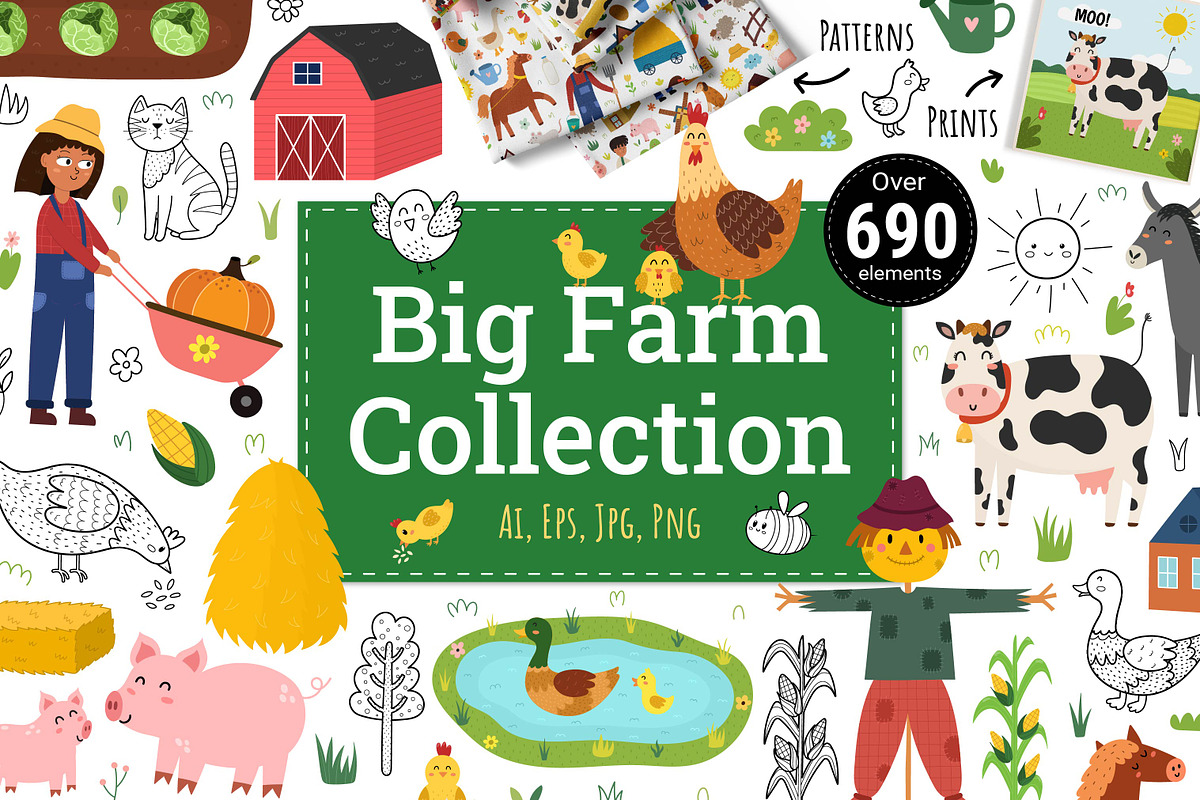 Big Farm Collection: 697 in 1, an Animal Illustration by Gulnara Sabirova (Photo 1 of 30)