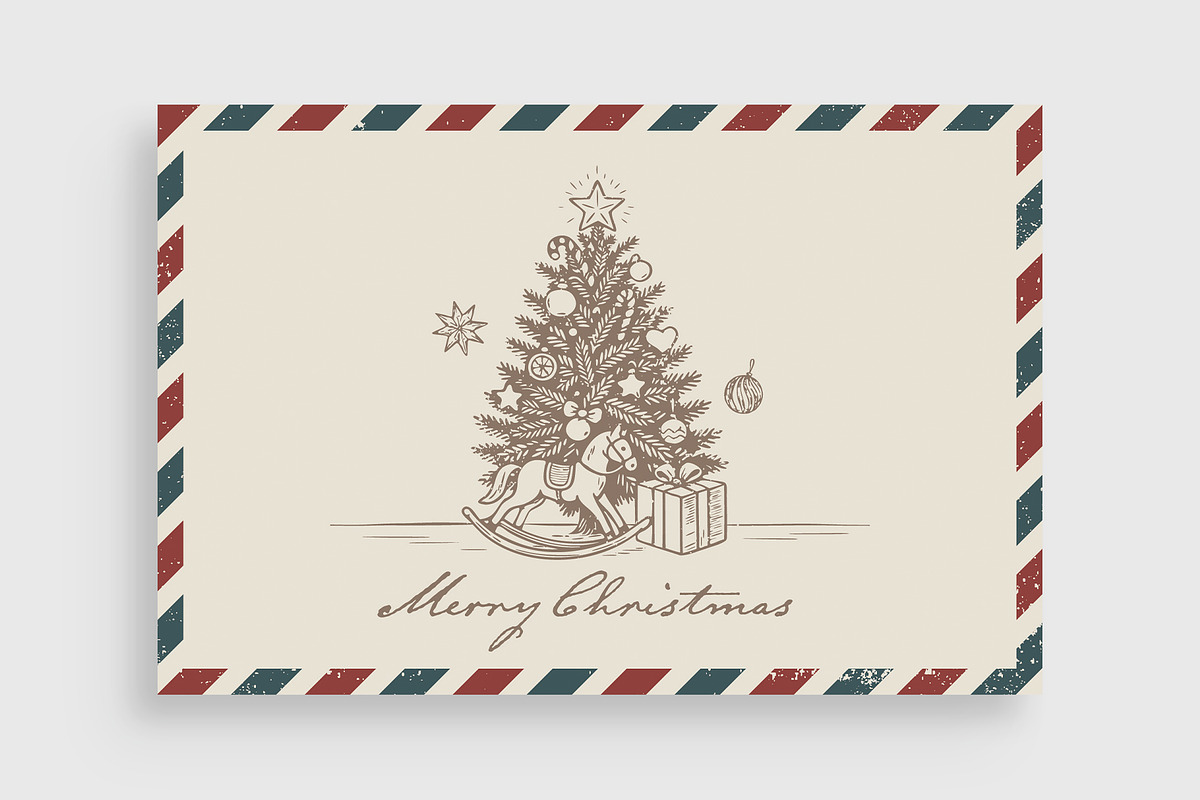 Christmas Vintage Airmail Postcard preview 4