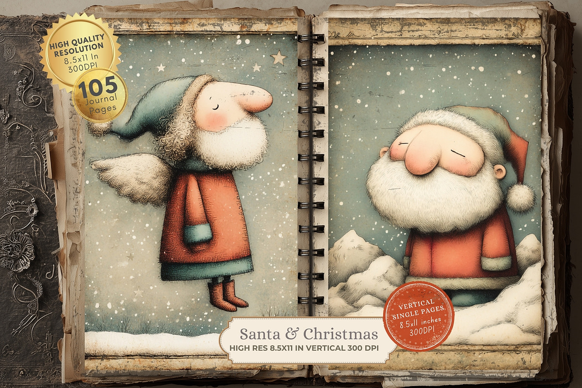 Quirky Santa Printable Christmas, a Seasonal Illustration by Nicole Branger Art (Photo 2 of 15)