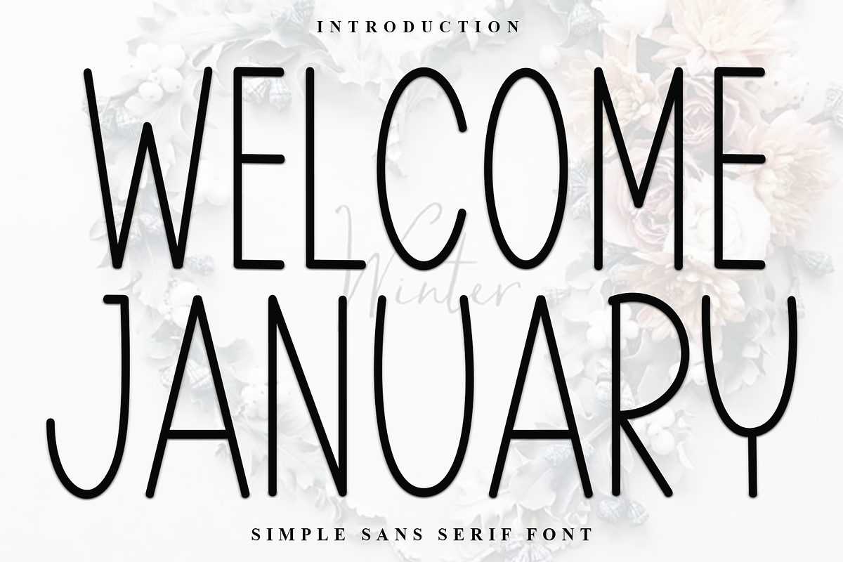 Welcome January, a Sans Serif Font by InermediaSTUDIO (Photo 1 of 8)