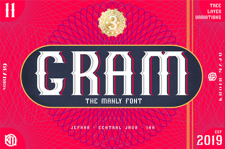 GRAM - New Display Font, a Sans Serif Font by Khoir