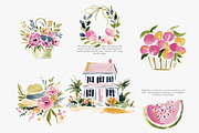 Summer watercolor clipart set, a Decorative Illustration by Patishop Art (Thumbnail 2 of 8)