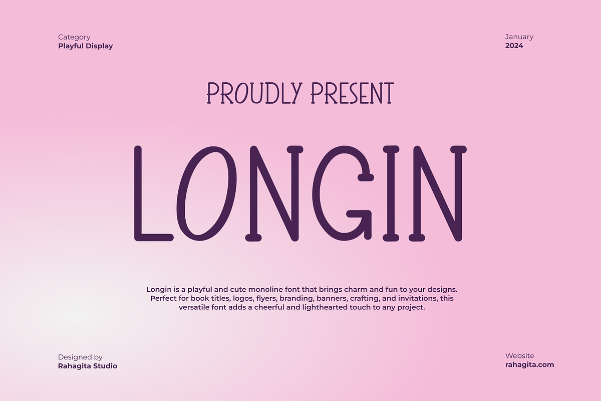 Longin, a Handwritten Font by Rahagita Studio (Photo 1 of 6)