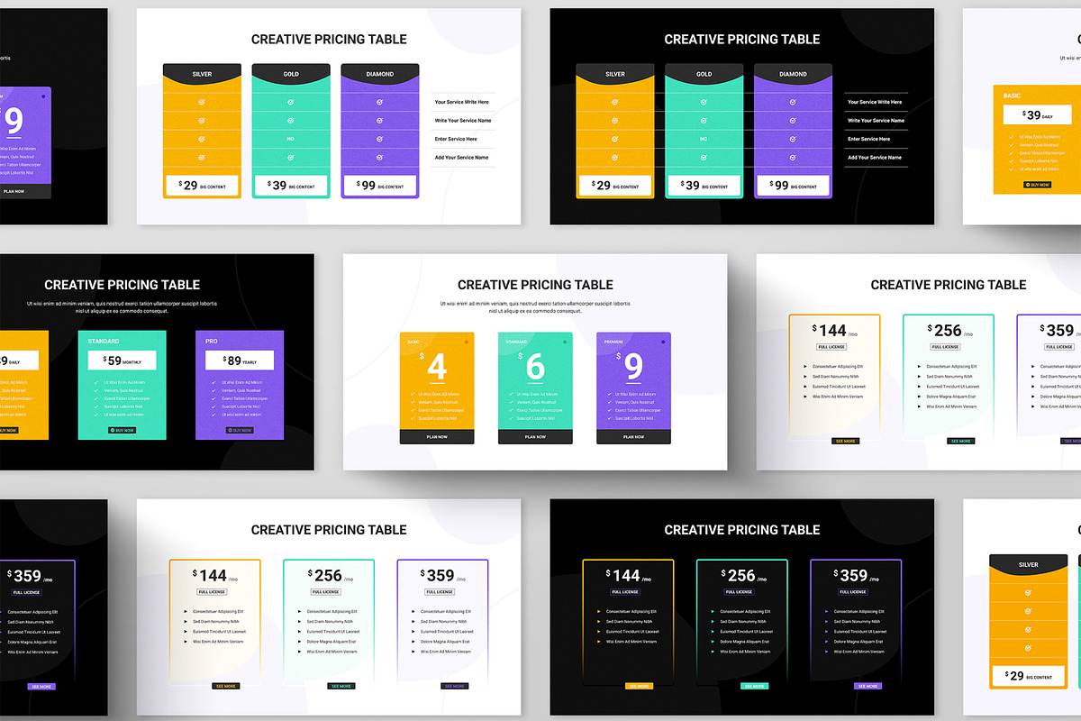 Pricing Table Set Layout, a Stationery Template by ContestDesign (Photo 1 of 3)