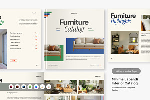 Japandi Interior Square Brochure, a Brochure Template by trabaskriya