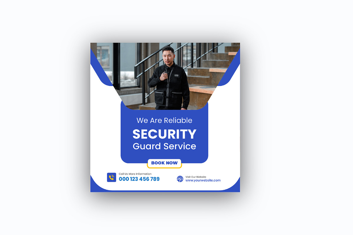 Security Guard Social Media Post, a Social Media Template by Mk_Studio