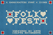 Folk Fest - Hand Crafted Font, a Sans Serif Font by Madeline ODonoghue Design (Thumbnail 1 of 8)